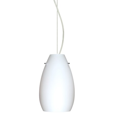 Besa Lighting Pera 9 Cord Pendant, Opal Matte, Satin Nickel Finish, 1x9W LED 1KX-412607-LED-SN
